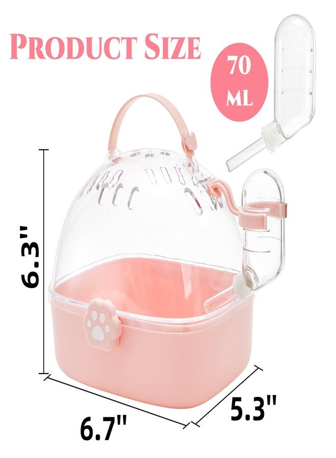 Acshio Hamster Carrier Cage, Portable Small Animal Carrier Cage with Water Bottle, Guinea Pig Outgoing Cage Hamster Travel Carry Case for Small Pets, Gerbils, Chinchillas, Dwarf Hamster - Image 2